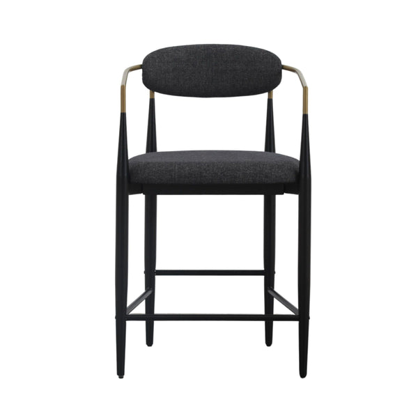 VIG Furniture Modrest Buchtel - Mid-Century Modern Dark Grey + Gold Arm + Black Counter Chair VGDW-J1313-DKGRY