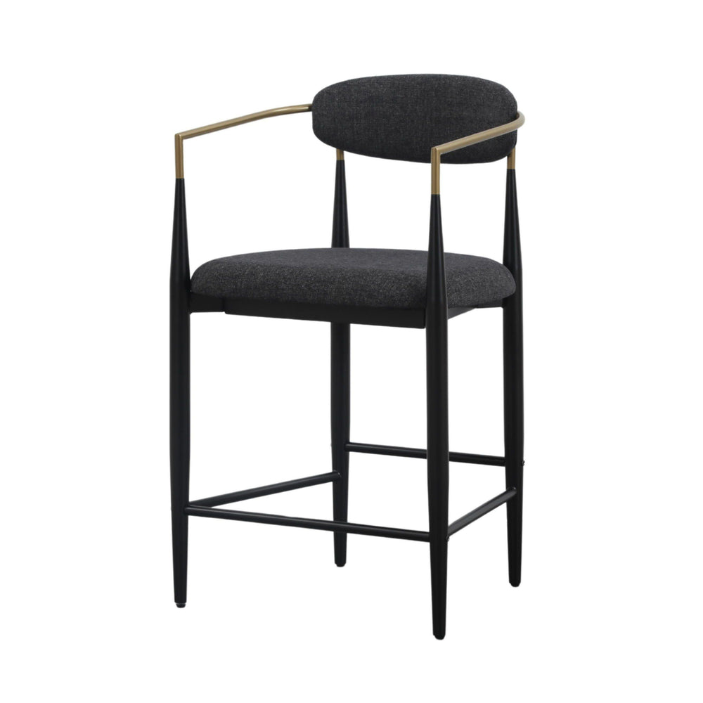 VIG Furniture Modrest Buchtel - Mid-Century Modern Dark Grey + Gold Arm + Black Counter Chair VGDW-J1313-DKGRY