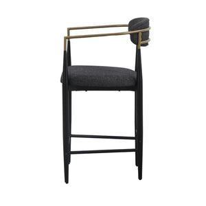 VIG Furniture Modrest Buchtel - Mid-Century Modern Dark Grey + Gold Arm + Black Counter Chair VGDW-J1313-DKGRY