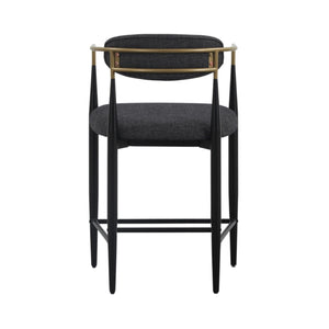 VIG Furniture Modrest Buchtel - Mid-Century Modern Dark Grey + Gold Arm + Black Counter Chair VGDW-J1313-DKGRY