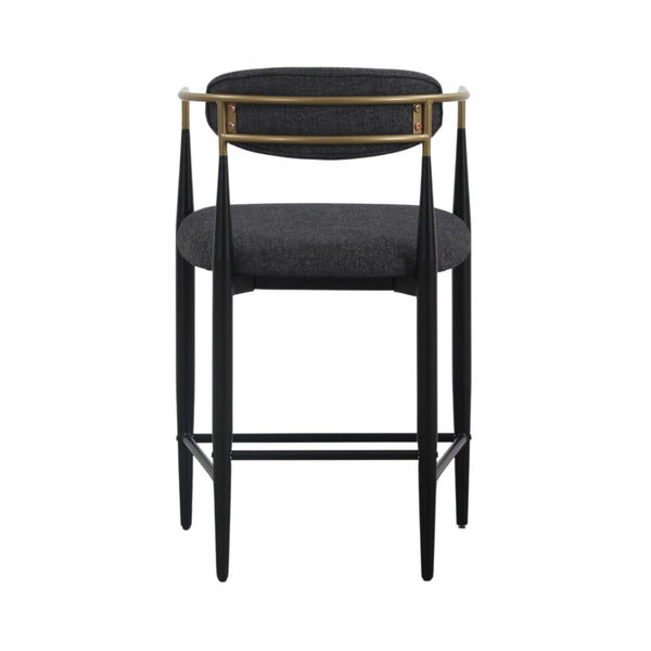 VIG Furniture Modrest Buchtel - Mid-Century Modern Dark Grey + Gold Arm + Black Counter Chair VGDW-J1313-DKGRY