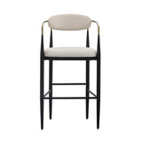 VIG Furniture Modrest Buchtel - Mid-Century Modern Beige + Gold Arm + Black Bar Chair VGDW-J1314-BGE