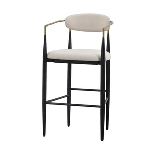 VIG Furniture Modrest Buchtel - Mid-Century Modern Beige + Gold Arm + Black Bar Chair VGDW-J1314-BGE