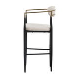 VIG Furniture Modrest Buchtel - Mid-Century Modern Beige + Gold Arm + Black Bar Chair VGDW-J1314-BGE