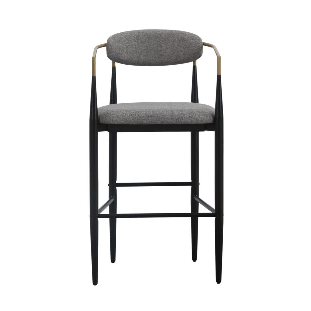 VIG Furniture Modrest Buchtel - Mid-Century Modern Medium Grey + Gold Arm + Black Bar Chair VGDW-J1314-MEDGRY