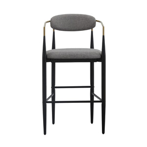 VIG Furniture Modrest Buchtel - Mid-Century Modern Medium Grey + Gold Arm + Black Bar Chair VGDW-J1314-MEDGRY