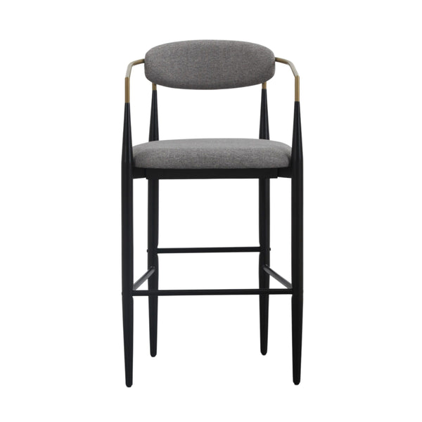 VIG Furniture Modrest Buchtel - Mid-Century Modern Medium Grey + Gold Arm + Black Bar Chair VGDW-J1314-MEDGRY