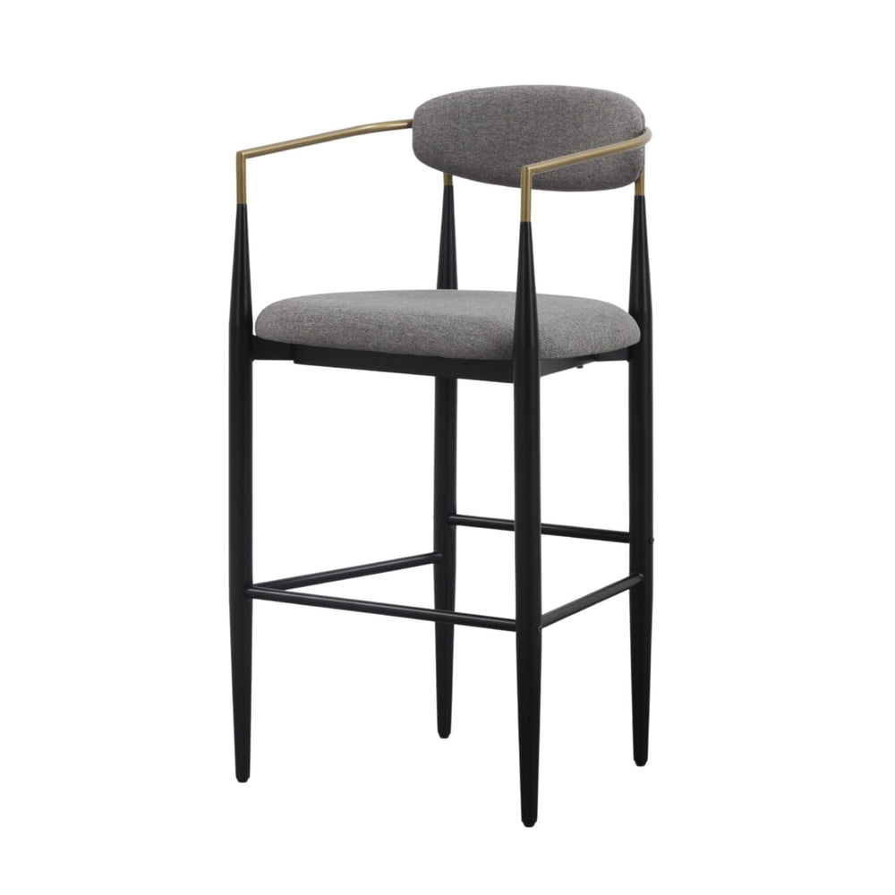 VIG Furniture Modrest Buchtel - Mid-Century Modern Medium Grey + Gold Arm + Black Bar Chair VGDW-J1314-MEDGRY