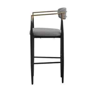 VIG Furniture Modrest Buchtel - Mid-Century Modern Medium Grey + Gold Arm + Black Bar Chair VGDW-J1314-MEDGRY