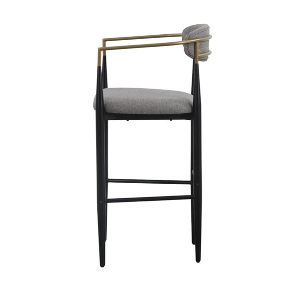 VIG Furniture Modrest Buchtel - Mid-Century Modern Medium Grey + Gold Arm + Black Bar Chair VGDW-J1314-MEDGRY