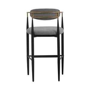 VIG Furniture Modrest Buchtel - Mid-Century Modern Medium Grey + Gold Arm + Black Bar Chair VGDW-J1314-MEDGRY
