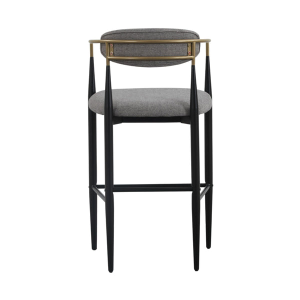 VIG Furniture Modrest Buchtel - Mid-Century Modern Medium Grey + Gold Arm + Black Bar Chair VGDW-J1314-MEDGRY