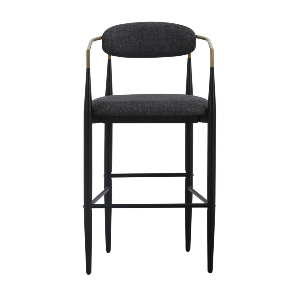VIG Furniture Modrest Buchtel - Mid-Century Modern Dark Grey + Gold Arm + Black Bar Chair VGDW-J1314-DKGRY