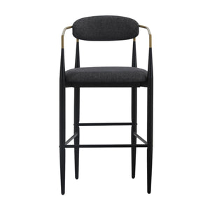 VIG Furniture Modrest Buchtel - Mid-Century Modern Dark Grey + Gold Arm + Black Bar Chair VGDW-J1314-DKGRY