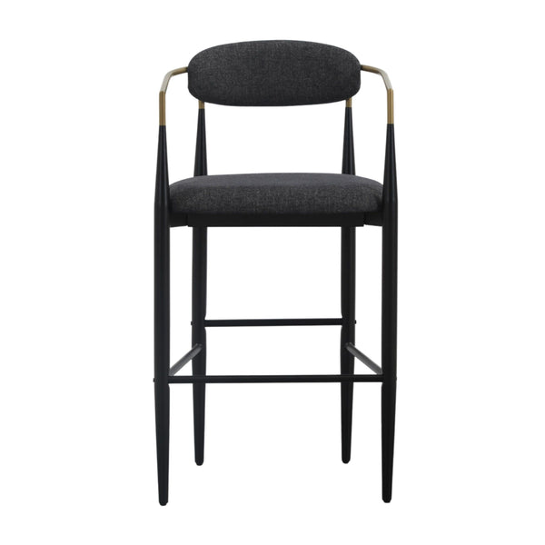 VIG Furniture Modrest Buchtel - Mid-Century Modern Dark Grey + Gold Arm + Black Bar Chair VGDW-J1314-DKGRY