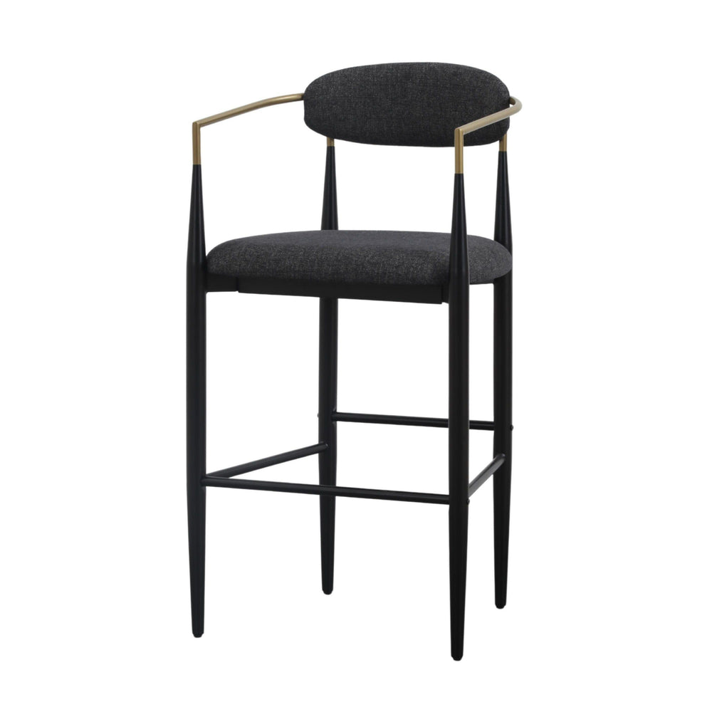 VIG Furniture Modrest Buchtel - Mid-Century Modern Dark Grey + Gold Arm + Black Bar Chair VGDW-J1314-DKGRY
