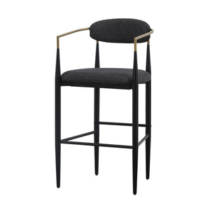 VIG Furniture Modrest Buchtel - Mid-Century Modern Dark Grey + Gold Arm + Black Bar Chair VGDW-J1314-DKGRY