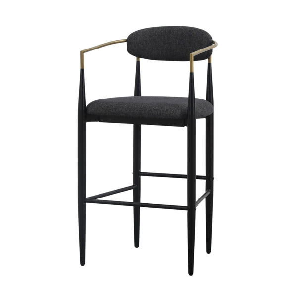 VIG Furniture Modrest Buchtel - Mid-Century Modern Dark Grey + Gold Arm + Black Bar Chair VGDW-J1314-DKGRY
