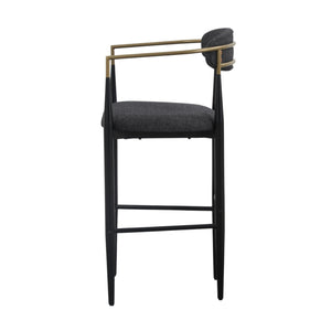 VIG Furniture Modrest Buchtel - Mid-Century Modern Dark Grey + Gold Arm + Black Bar Chair VGDW-J1314-DKGRY