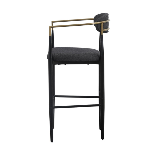 VIG Furniture Modrest Buchtel - Mid-Century Modern Dark Grey + Gold Arm + Black Bar Chair VGDW-J1314-DKGRY