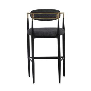 VIG Furniture Modrest Buchtel - Mid-Century Modern Dark Grey + Gold Arm + Black Bar Chair VGDW-J1314-DKGRY