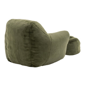 English Elm Bean Bag Chair - Luxurious Faux Fur Sofa With Back Support & Footstool For Ultimate Comfort & Style W2200P326906