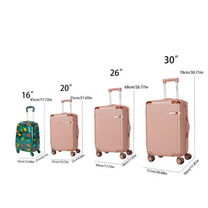 English Elm 4-piece Hard Shell Abs Spinner Luggage Set with Built-in Lock and Telescoping Handle Rose Gold T3292P337794