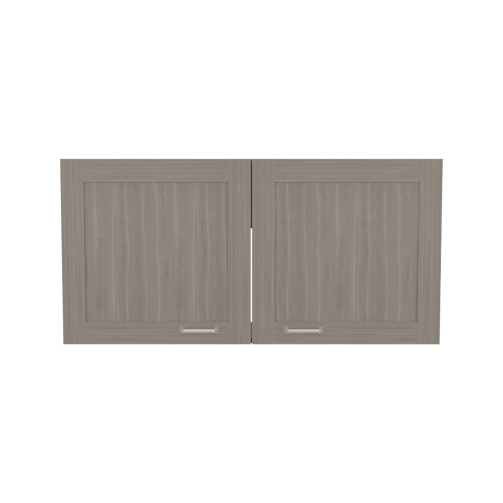 English Elm Zurich Wall Cabinet Double Door Wide with Shelf – Light Gray MDF, Space-Saving Bardolino Finish Storage B070P337087