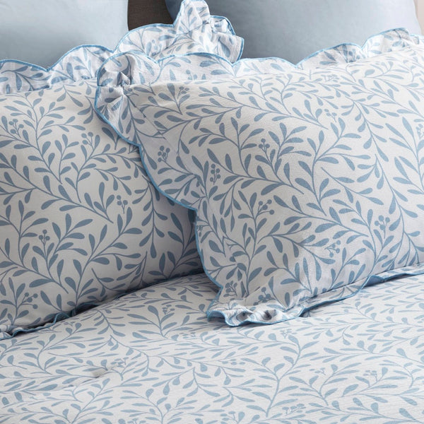 English Elm 5-piece King Comforter Set Soft Microfiber Printed Bedding with Coordinated Shams and Pillows Blue B035P482939