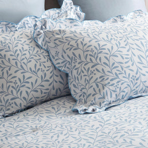 English Elm 5-piece Queen Microfiber Comforter Set Soft Printed Bedding with Decorative Pillows Blue B035P482938