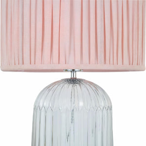 English Elm Ashcroft Furniture - Bedroom Table Lamp - Nordic-Inspired Design With Warm Pink Shade, Clear Glass & Gold Accents, Led Ready B183P315087