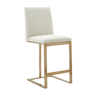 VIG Furniture Modrest Frankie - Modern Off-White Fabric + Antique Brass Counter Chair VGGA-6917CH-C-OWHTB