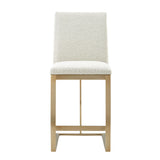 VIG Furniture Modrest Frankie - Modern Off-White Fabric + Antique Brass Counter Chair VGGA-6917CH-C-OWHTB