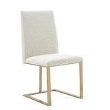 VIG Furniture Modrest Frankie - Modern Off-White Fabric + Antique Brass Dining Chair VGGA-6917CH-OWHTB