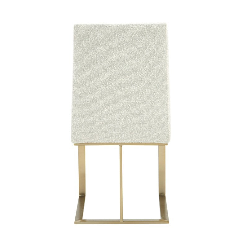 VIG Furniture Frankie Tall Off-White Fabric Dining Chair With Antique Brass Legs — Minimalist Comfort & Durability VGGA-6917CH-OWHTB