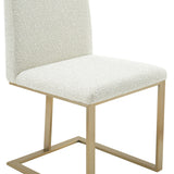 VIG Furniture Modrest Frankie - Modern Off-White Fabric + Antique Brass Dining Chair VGGA-6917CH-OWHTB