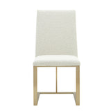 VIG Furniture Modrest Frankie - Modern Off-White Fabric + Antique Brass Dining Chair VGGA-6917CH-OWHTB