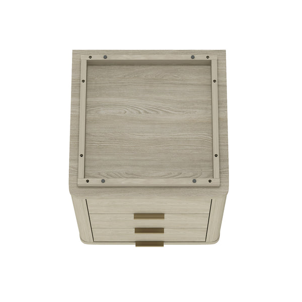 English Elm Evelyn 20" Nightstand: Modern 3-Drawer Design In Natural Finish For Stylish Bedroom Storage Solutions B365P398517