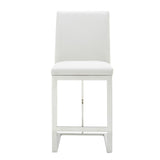 VIG Furniture Modrest Frankie - Modern White Vegan Leather + Stainless Steel Counter Chair VGGA-6917CH-C-WHT-SS-CS