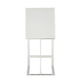 VIG Furniture Modrest Frankie - Modern White Vegan Leather + Stainless Steel Counter Chair VGGA-6917CH-C-WHT-SS-CS