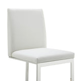 VIG Furniture Modrest Frankie - Modern White Vegan Leather + Stainless Steel Counter Chair VGGA-6917CH-C-WHT-SS-CS