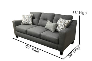 Fusion Max Pepper Mid-century Modern Sofa In Grey - Stylish, Comfortable With Reversible Cushions & Sleek Design Grey Ws ,100% Polypropylene  8210kp Max Pepper Sofa