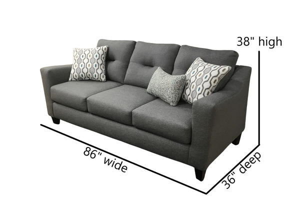 Fusion Max Pepper Mid-century Modern Sofa In Grey - Stylish, Comfortable With Reversible Cushions & Sleek Design Grey Ws ,100% Polypropylene  8210kp Max Pepper Sofa