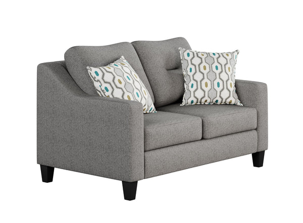 Fusion Max Pepper Loveseat – Mid-century Modern Design, Tufted Back, Reversible Cushions & Stylish Comfort Grey Ws ,100% Polypropylene  8211 Max Pepper Loveseat