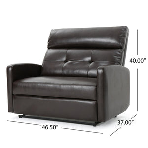 English Elm Christopher Knight Home® - Reclining Loveseat with Push-Back Recline, Plush Tufted Fabric Sofa, Compact Wall-Hugger Design Brown 61372.00PU