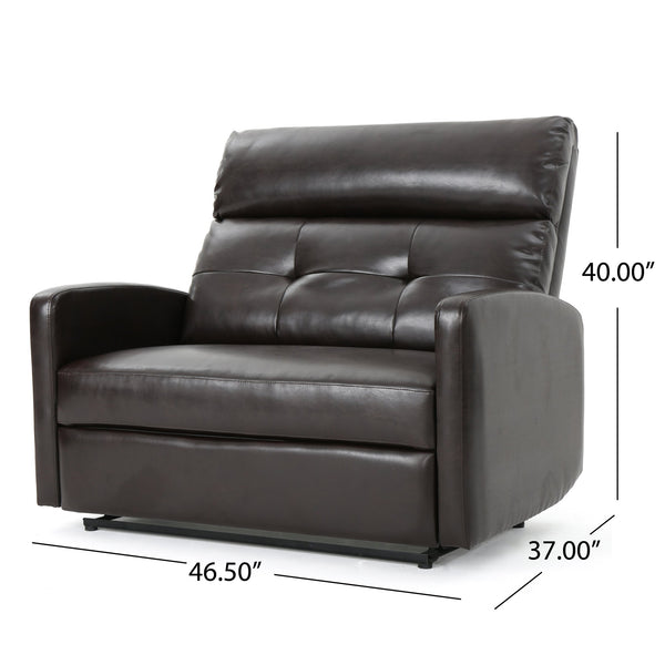 English Elm Christopher Knight Home® - Reclining Loveseat with Push-Back Recline, Plush Tufted Fabric Sofa, Compact Wall-Hugger Design Brown 61372.00PU