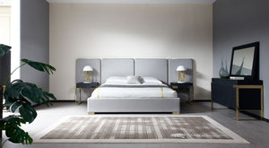 VIG Furniture Modrest Athena & Rothsay - Modern Grey Fabric + Wenge + Gold Bedroom Set VGVC-BD2233-SET