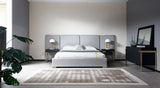 Modrest Athena & Rothsay - Modern Grey Fabric + Wenge + Gold Bedroom Set