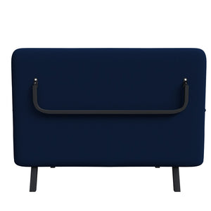 English Elm 46" Wide Corduroy Sleeper Sofa Bed Convertible Folding Chair for Two with Adjustable Backrest Blue W2700P431035