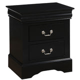 English Elm Black 2-Drawer Nightstand